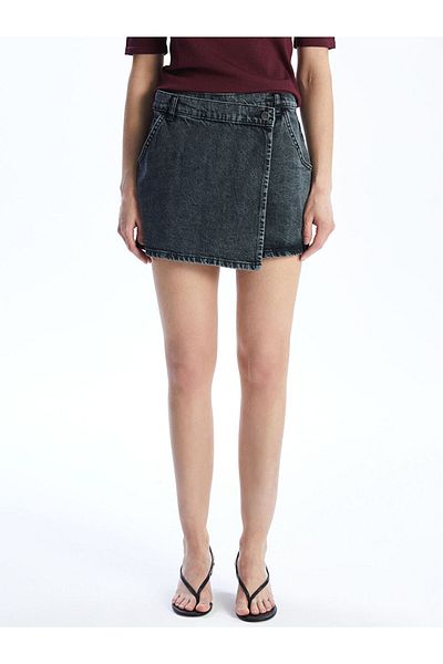 LC Waikiki Fusta pantaloni scurti de jeans pentru femei Standard Fit