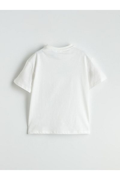 LC Waikiki Ecru Crew Neck Cinnamoroll Printed Girl's T-Shirt