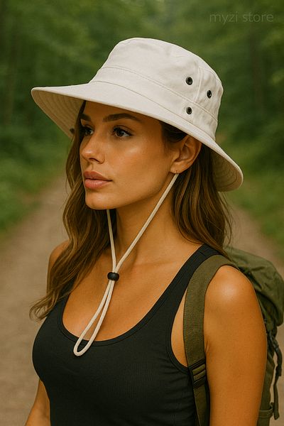 MYZİ STORE Unisex Μπεζ καλοκαιρινό καπέλο σαφάρι EVA Visor
