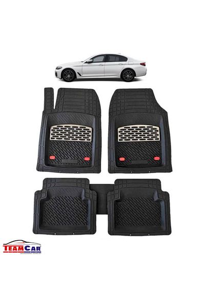 TEAMCAR ® Car Mats Tray Type Compatible Bmw 5 Series G30 Sedan (2017–2023), Silver