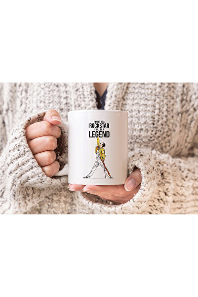 MODA كوب من البورسلين للهدايا مطبوع عليه Queen Progressive Metal Freddie Mercury