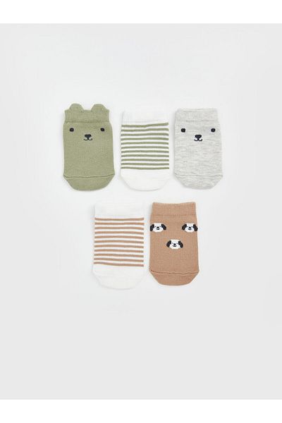 LC Waikiki New Season Printed Baby Boy Booties Socks 5-Piece - S54150Z1