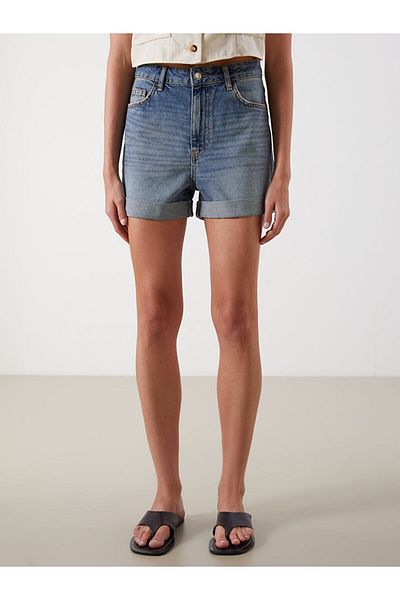 LC Waikiki Jeans Indigo Standard Fit Women's Jean Shorts