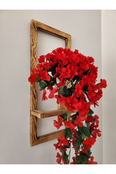LUZAB Balkon,Duvar Süsü Yapay Çiçek Sarkan Begonvil Menekşe Sarmaşık Çiçeği Kırmızı 1 Adet