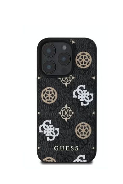 Guess GUESS Black Leather Case for iPhone 16 Pro - MagSafe Support & Authentic CG Mobile Certified Design