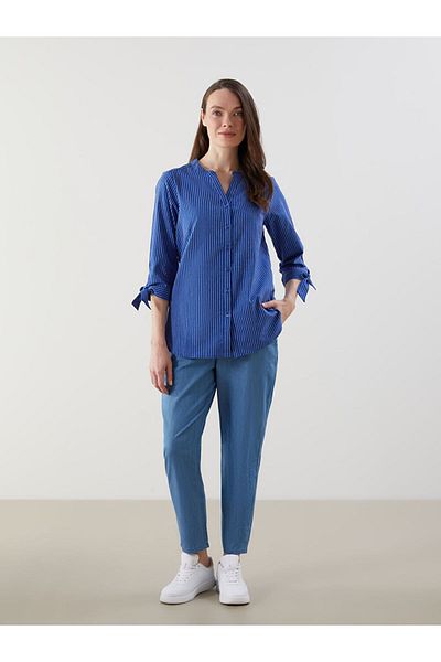 LC Waikiki Cămașă de damă din poplin cu dungi sezon nou - S57163Z8