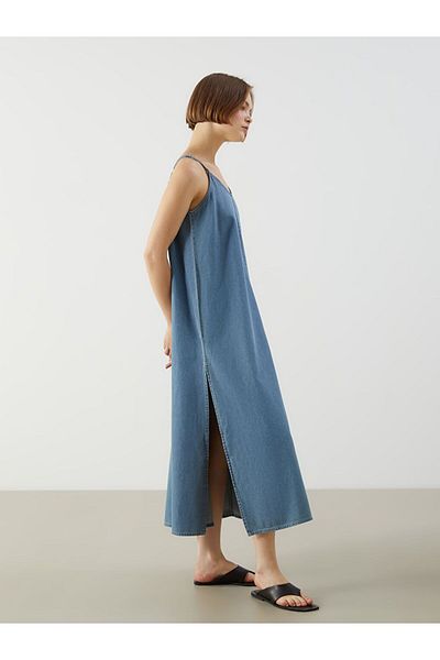 LC Waikiki Xside V-Neck Strap Jean Dress