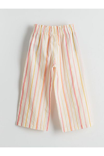 LC Waikiki New Season Striped Linen Blend Girls' Trousers - S5Iq20Z1