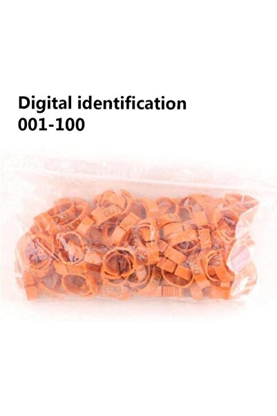 OEM Set of 100 bird rings, Plastic, Orange