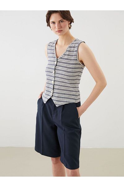LC Waikiki Lcwaikiki Classic V-Neck Striped Women's Vest