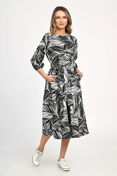 Eranthe Women's Dress, Eranthe, Leafy Black V312