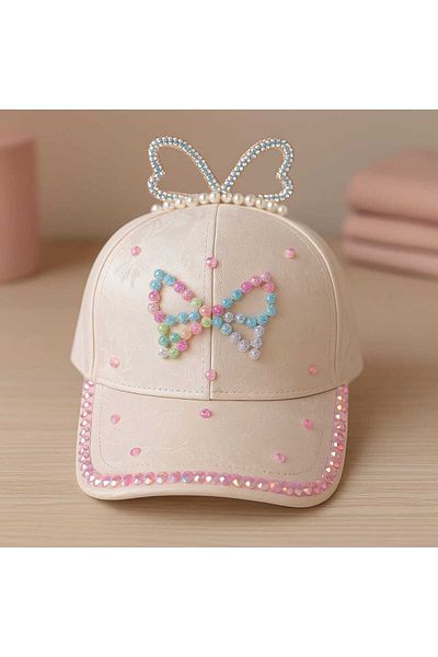 gigigiyim Beaded Ribbon Patterned Girl's Hat