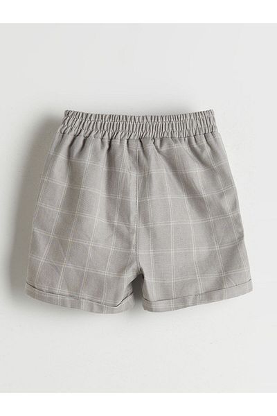 LC Waikiki New Season Plaid Baby Boy Shorts with Elastic Waist - S5Om25Z1