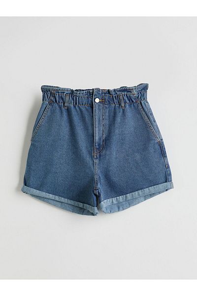LC Waikiki Jeans Indigo Waist Elastic Women's Jean Shorts