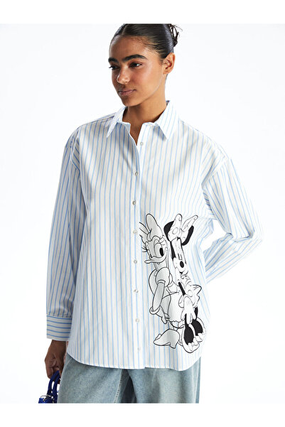 LC Waikiki White Minnie Mouse and Daisy Duck Printed Poplin Women's Shirt fro...