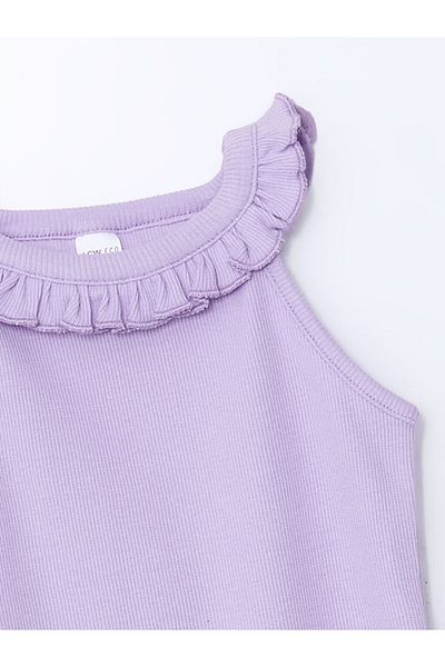 LC Waikiki New Season Crew Neck Textured Girls' Undershirt - S5J729Z1