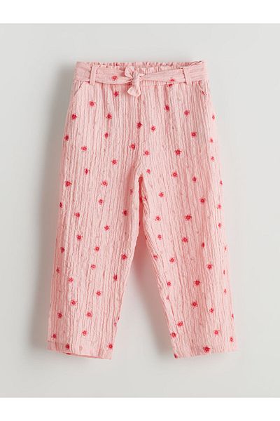 LC Waikiki New Season Floral Waist Baglamali Girls' Trousers - S5Eq68Z1