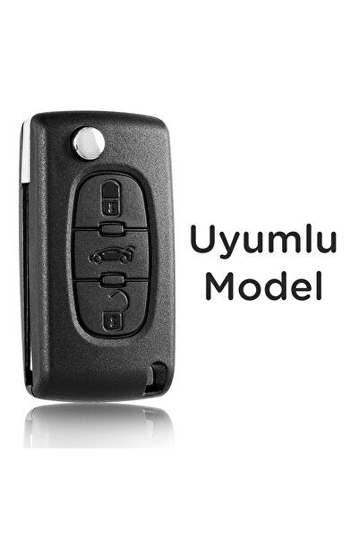 Mavi Keys Husa pentru telecomandă din silicon cu 3 butoane pentru Peugeot Partner 307 207 308 5008 Citroën Berlingo C2 C3 C4, neagră