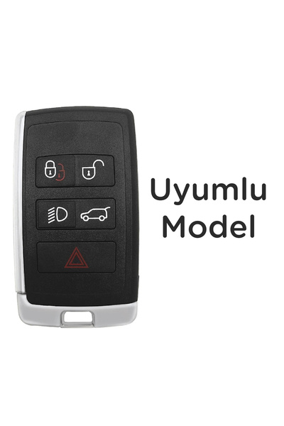 Mavi Keys Range Rover - Land Rover Smart 2017+ Husă pentru chei de control cu ​​5 butoane din silicon Culoare neagră