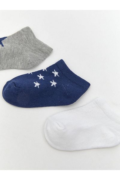 LC Waikiki New Season Printed Baby Boy Booties Socks 3-Piece - S5K151Z1