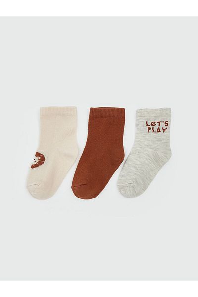 LC Waikiki New Season Printed Boys' Socks 3-Piece - S5L354Z1