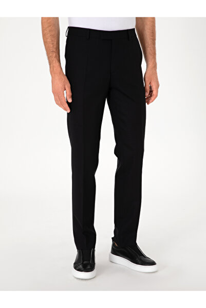 Cacharel Siyah Slim Fit Yün Karışımlı Klasik Kumaş Pantolon 50314681-VR046