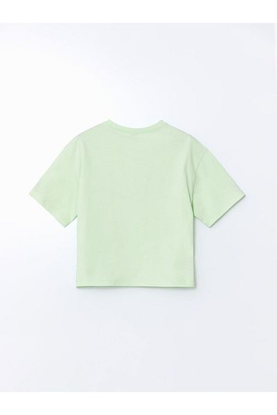 LC Waikiki Green Crew Neck Girl's T-Shirt