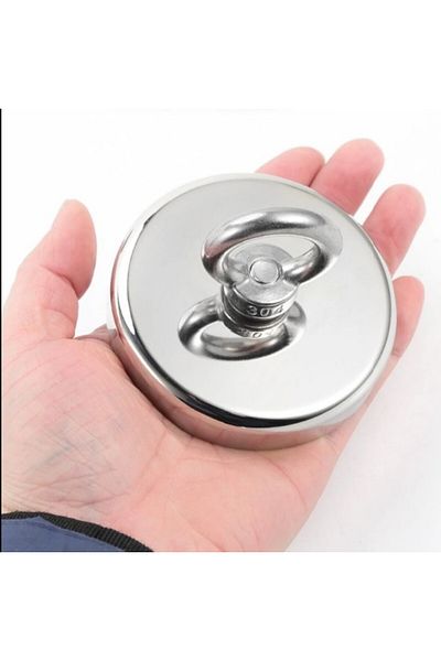 OEM Neodymium pot magnet D90 mm ring hook Magnet fishing 320 Kg force