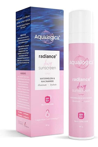 AQUALOGICA Radiance+ Dewy Sunscreen Cream With Watermelon & Niacinamide | SPF 50+ | PA+++ | Protects