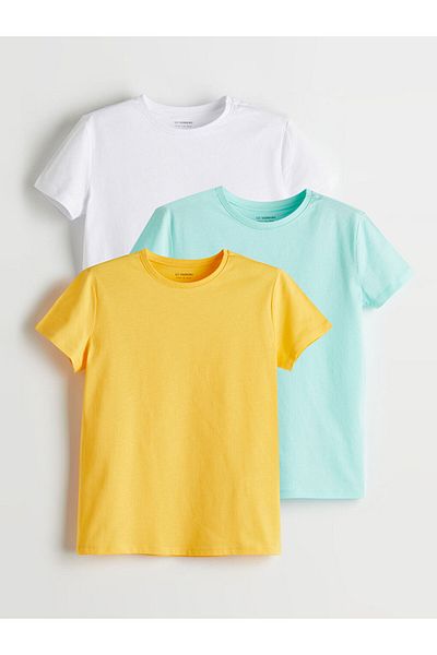 LC Waikiki New Season Crew Neck Girl's Tisort 3 τεμαχίων - S5P920Z4