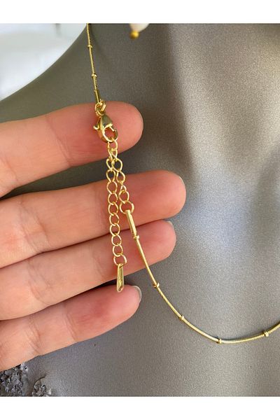 Lucios Letter D Stainless Steel Necklace 40+5 cm