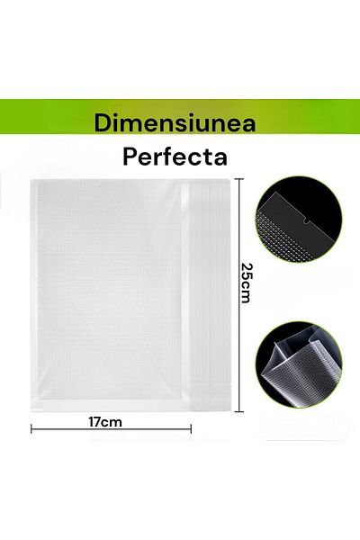 Zibba Life Pungi ™ Gofrate De Vidat , 100 Bucăți, 17x25 Cm, Compatibile Cu Orice Aparat De Vidat