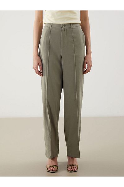LC Waikiki New Season Linen Blend Women's Pleated Trousers - S56563Z8