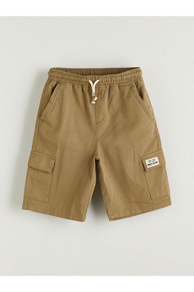 LC Waikiki New Season Elastic Waist Linen Blend Boys Cargo Sort - S5Bs52Z4