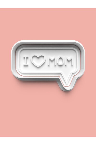 AKTASTORE قالب كوكيز آي لوف مام وقالب عجينة السكر