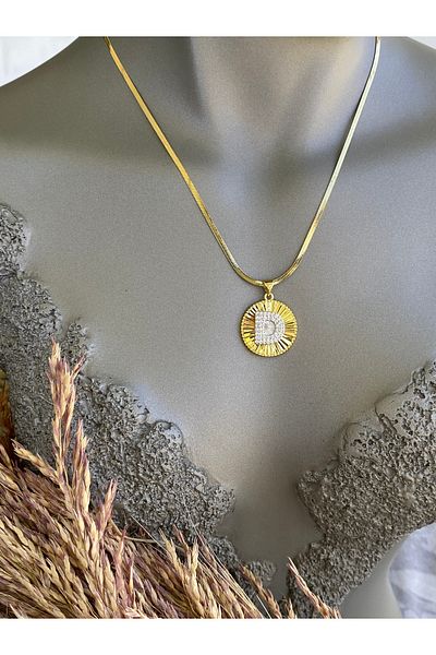 Lucios Letter D Stainless Steel Necklace 40+5 cm