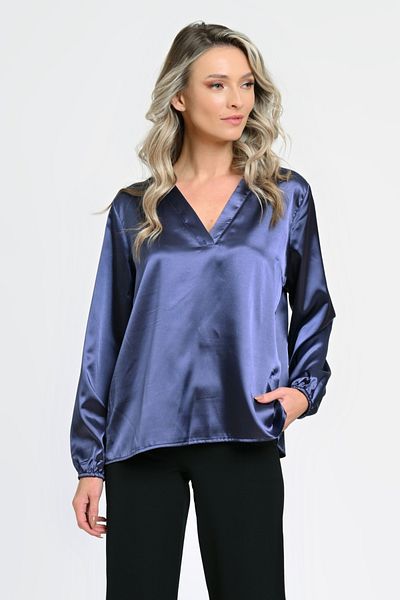 Eranthe Bluza Dama cu Funda Ampla, Indigo Satin