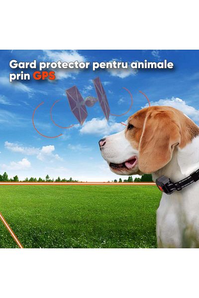 HexaCraft Gard wireless invizibil, GPS, pentru toate tipurile de câini, 1000m, HexaCraft