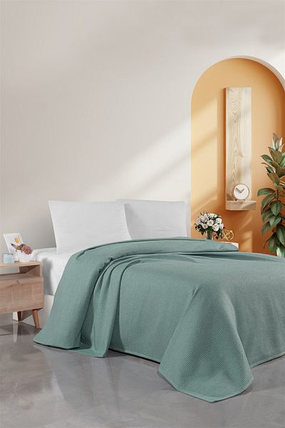 DENİZLİ ÇEYİZ Single Waffle Pattern Honeycomb Pique