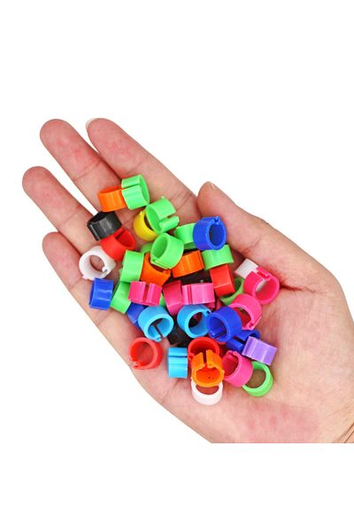 OEM Set of 50 rings for pigeons and other birds, Plastic, 8 mm, Multicolor, MyStyle�