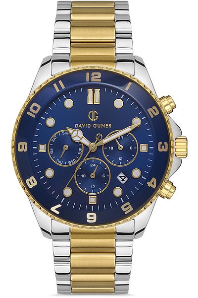 DAVID GUNER David Güner Men's Watch Dg-8243Ga-D3 44 mm Metal-Gold