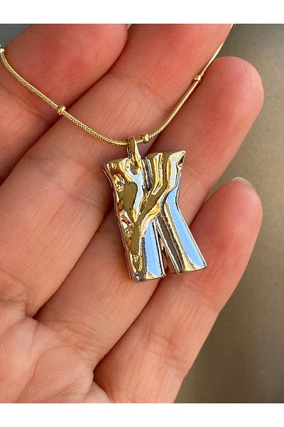Lucios Letter K Stainless Steel Necklace 40+5 cm