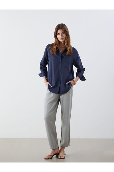 LC Waikiki New Season Elastic Waist Paperbag Women's Jean Trousers - S5Dm97Z8