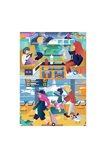 EDUCA Puzzle - Airport + Train, 2x48 piese