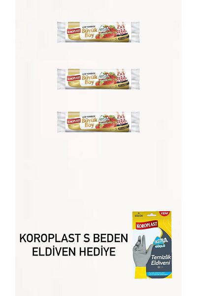 Koroplast 3 Large Size Strawberry Scented Drawstring Garbage Bags with Glove Size Gift