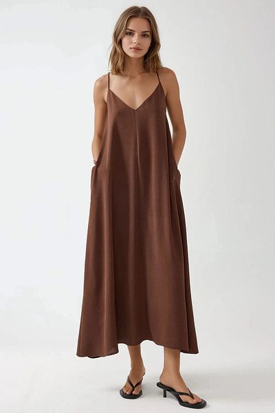 Hiccup V-Neck A-Form Maxi Dress