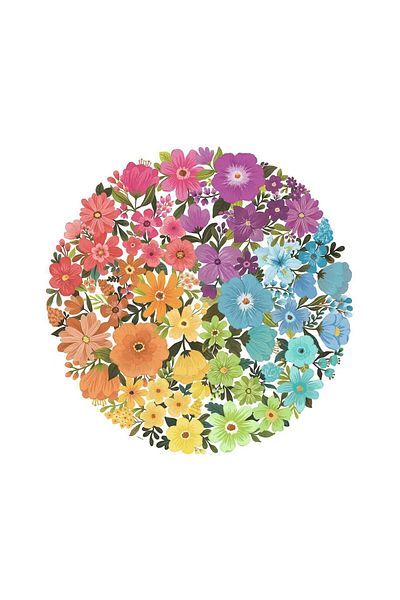RAVENSBURGER Puzzle 500 pieces round Ravensburger - Circle of Colors - Flowers