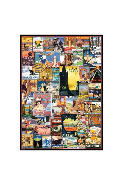 Eurographics Puzzle - Travel around the World - Vintage Posters, 1000 piese