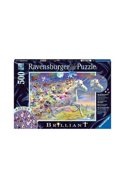 RAVENSBURGER Ravensburger Puzzle - Unicorns and Butterflies, 500 pieces, contains stickers