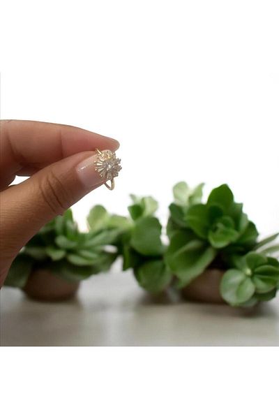 demirosa 1 Pcs Steel Adjustable Stone Stylish Ring
